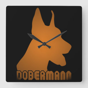 0513032011 Dobermann Quadratische Wanduhr