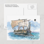 (052) Altgriechisches Tireme Postkarte (Vorne/Hinten)