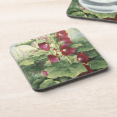 0536 Burgund Hollyhocks Cork Untersetzer (Linke Seite)