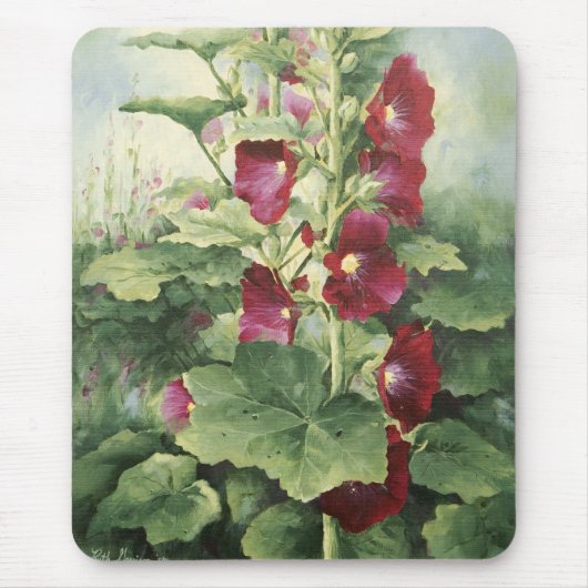 0536 BurgunderHollyhocks Mousepad (Vorne)