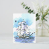(053) US Brig Niagara Sailboat Postkarte (Stehend Vorderseite)