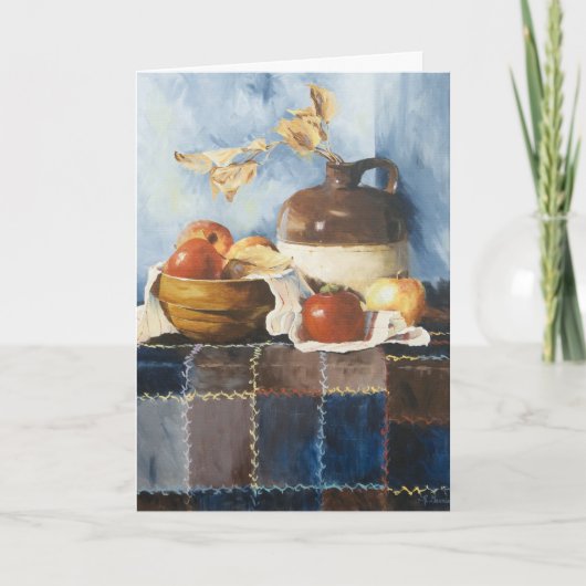 0541 Apple Crockery Still Life Birthday Card Karte (Vorderseite)