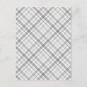 056 PLAID WHITE BLACK GREY GRAY PATTERN BACKGROUND POSTKARTE (Vorderseite)