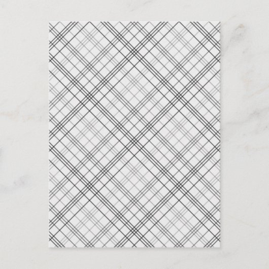 056 PLAID WHITE BLACK GREY GRAY PATTERN BACKGROUND POSTKARTE (Vorderseite)