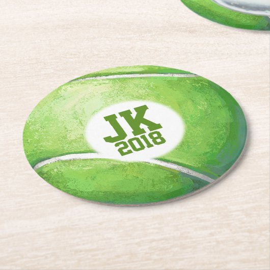 05.12 Party für den Tennisball Runder Pappuntersetzer (Angewinkelt)