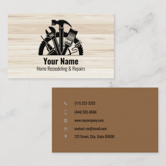 05-2019 Anpassbare Handywerkzeuge aus Holz v1 Visitenkarte (Vorne/Hinten)