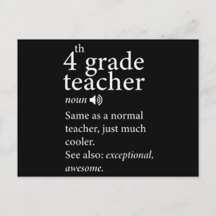 05 4. Klasse Lehrer Funny Definition Postkarte