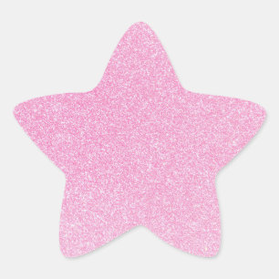 05 Baby-Rosa-Glitzer-Druck-Glitzern-Stern Stern-Aufkleber