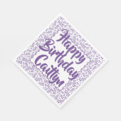 05 Birthday Number Pattern Scallops Lila/weiß Serviette (Ecke)