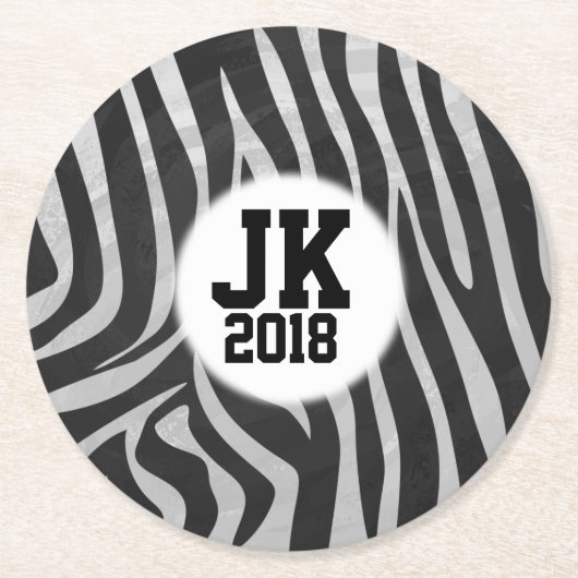 05 von 12 Custom Zebra Party Untersetzer (Vorderseite)