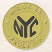 05of12 Brooklyn ScheinParty-Untersetzer Runder Pappuntersetzer (Vorderseite)