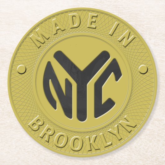 05of12 Brooklyn ScheinParty-Untersetzer Runder Pappuntersetzer (Vorderseite)