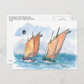 (061) Zwei Segelboote von Sinagots Postkarte (Vorne/Hinten)