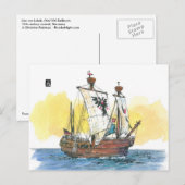(066) Lisa von Lubeck Mittelalterliche Karawelle Postkarte (Vorne/Hinten)