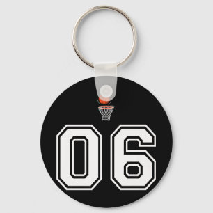 06 Number Basketball Style Vintag White Premium Schlüsselanhänger