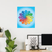 06 RAINBOW SQUARES MANDALA POSTER (Heimbüro)