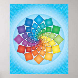 06 RAINBOW SQUARES MANDALA POSTER
