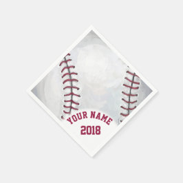 06 von 12 Black and Red Baseball Themed Napkins Serviette