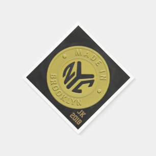 06 von 12 Brooklyn Token Themed Napkins Serviette