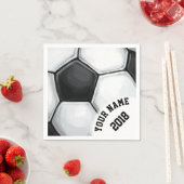 06. von 12 Schwarz-Weiß-Fußball-ThemenNapkins Serviette (Beispiel)