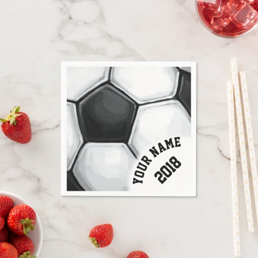 06. von 12 Schwarz-Weiß-Fußball-ThemenNapkins Serviette (Beispiel)