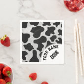 06 von 12 Schwarz-Weiß-Kuh Geachtete Napkins Serviette (Beispiel)