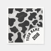 06 von 12 Schwarz-Weiß-Kuh Geachtete Napkins Serviette (Vorderseite)