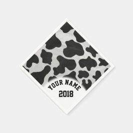 06 von 12 Schwarz-Weiß-Kuh Geachtete Napkins Serviette
