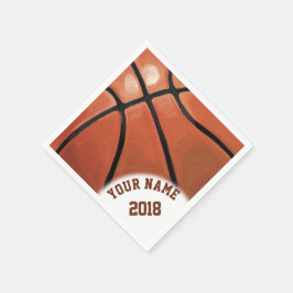 06of12 Black and Red Basketball Themed Napkins Serviette