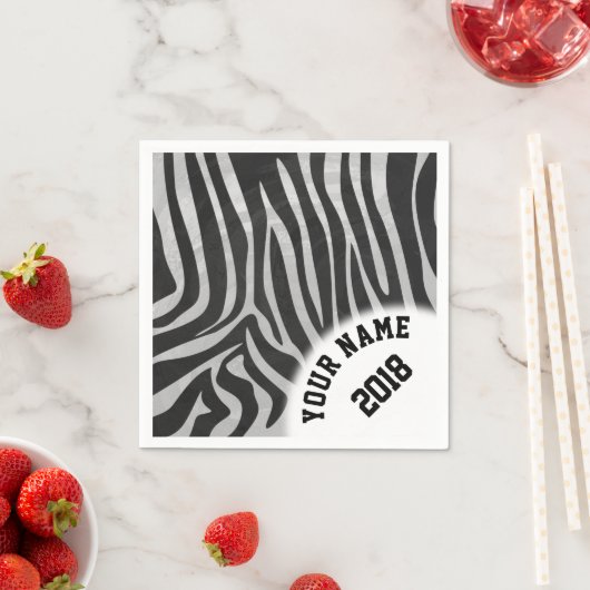 06of12 Schwarz-Weiß Zebra Themed Napkins Serviette (Beispiel)