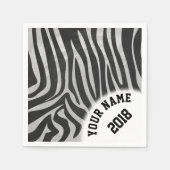06of12 Schwarz-Weiß Zebra Themed Napkins Serviette (Vorderseite)