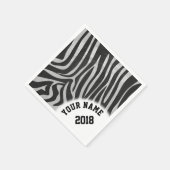 06of12 Schwarz-Weiß Zebra Themed Napkins Serviette (Ecke)