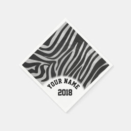 06of12 Schwarz-Weiß Zebra Themed Napkins Serviette