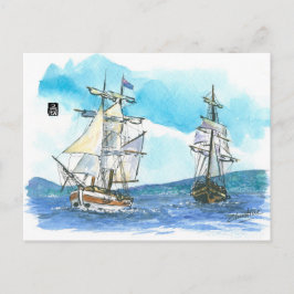 (073) Lady Nelson & WindwardBound Sailboats Postkarte