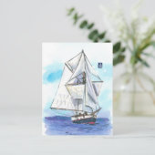 (078) Jolly Breeze Sailboat Postkarte (Stehend Vorderseite)