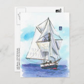 (078) Jolly Breeze Sailboat Postkarte (Vorne/Hinten)