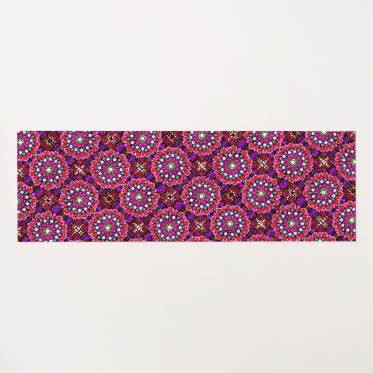 078 - Pink Pattern Mandala Yoga Mat Yogamatte (Rückseite (Horizontal))