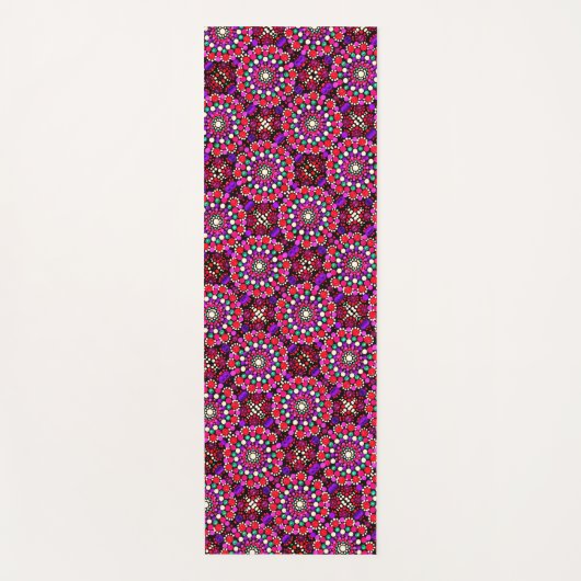 078 - Pink Pattern Mandala Yoga Mat Yogamatte (Vorderseite)