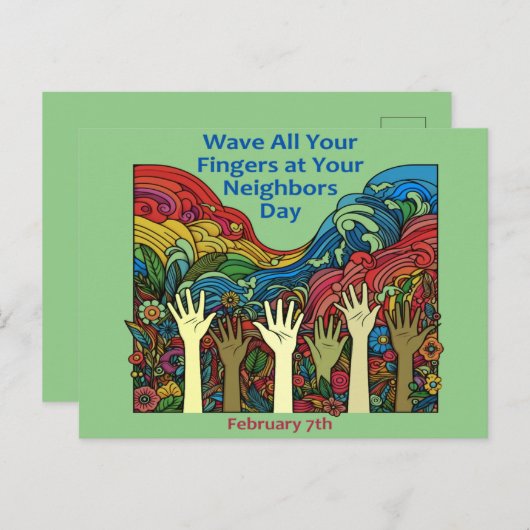 07.02.2010 - Wave All Your Fingers/Neighbor Postkarte (Vorne/Hinten)