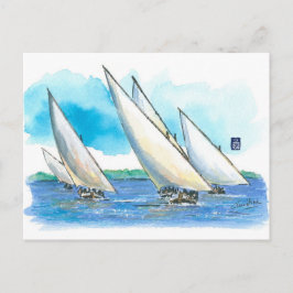 (081) Dhow Sailboat Races Postkarte