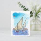 (083) Felucca Sailboats Postkarte (Stehend Vorderseite)