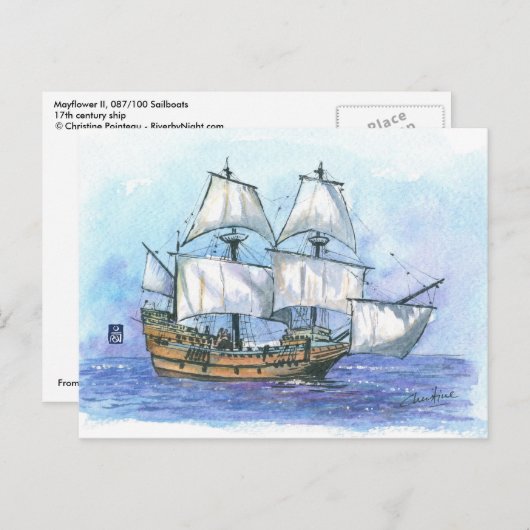 (087) Mayflower II Postkarte (Vorne/Hinten)
