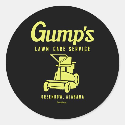 088371 Forrest Gump Lawn Care Service Runder Aufkleber (Vorderseite)