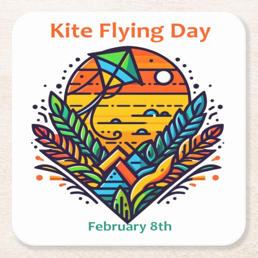 08.02. - Kitetag Rechteckiger Pappuntersetzer (Vorderseite)