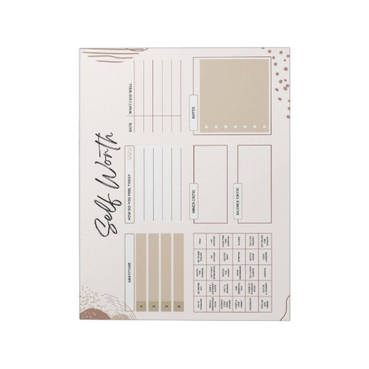 08.5 x 11 Notepad Brown Notizblock (Rotiert)