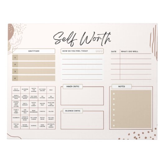 08.5 x 11 Notepad Brown Notizblock (Vorderseite)