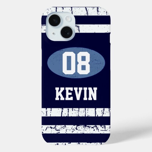 08 number blue sport theme Case-Mate iPhone hülle (Rückseite)