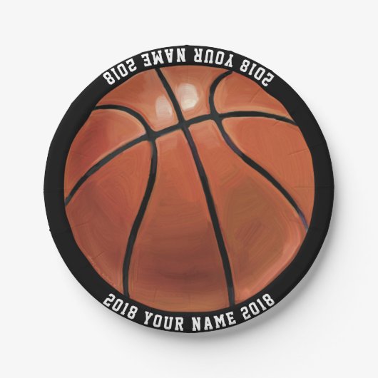 08 von 12 Basketball Custom Party Plate Pappteller (Vorderseite)