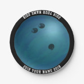 08of12 Bowling Ball Custom Party Plate Pappteller (Vorderseite)