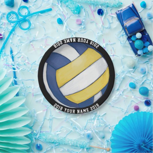08of12 Volleyballl Custom Party Plate Pappteller (Party)